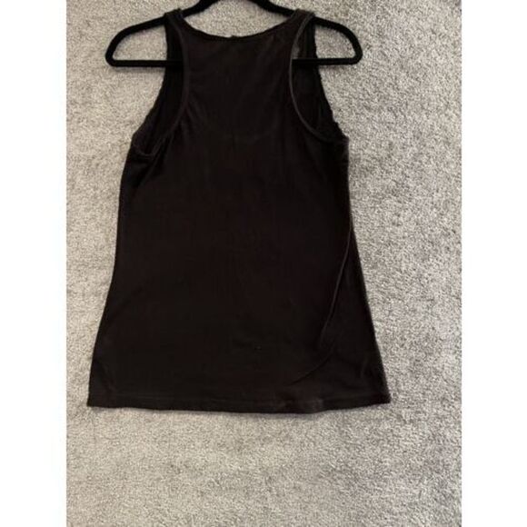 Y2K 2000s Guess Black Rhinestone Spellout Tank Large L Distressed Cotton - Picture 4 of 6